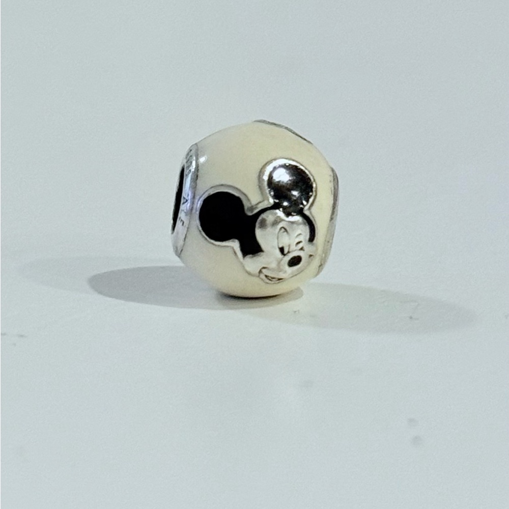 Mickey Mouse Sterling silver and white enamel charm